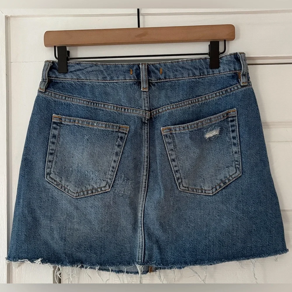 We the Free Denim Button-Up‎ Skirt Size 28 EUC